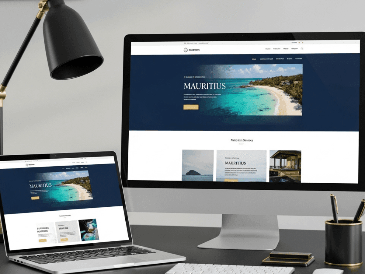 Premium online presence blog image showing an executive workspace for a Mauritius business