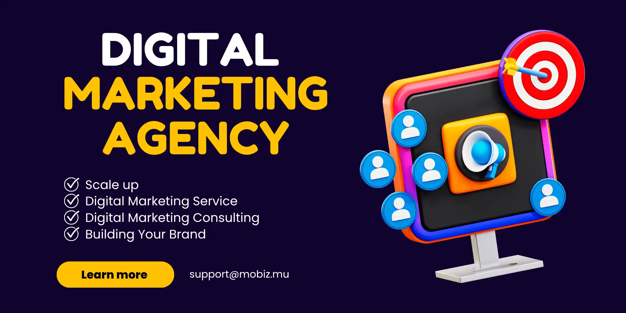 MoBiz.mu Mauritius digital marketing hero banner showcasing SEO services social media marketing and online business growth solutions