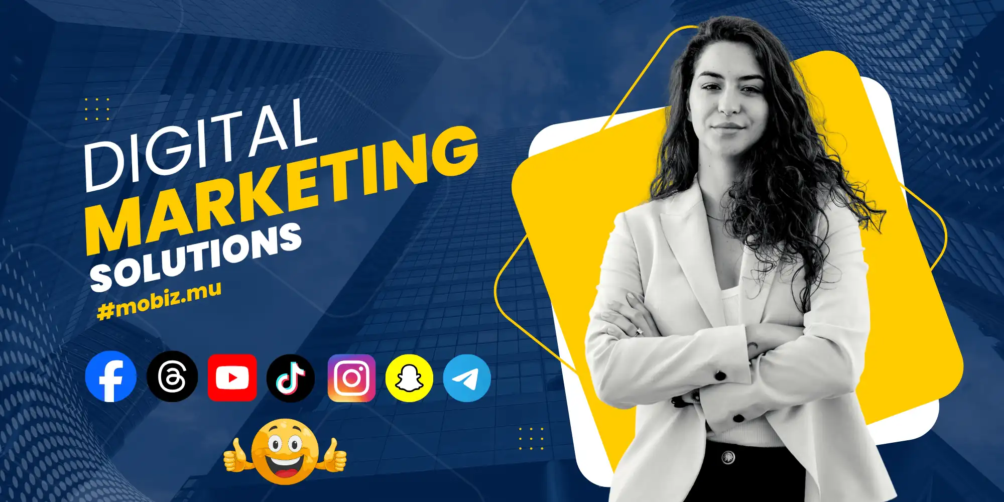 MoBiz.mu Mauritius accounting services hero banner with bookkeeping financial management and executive business support visuals