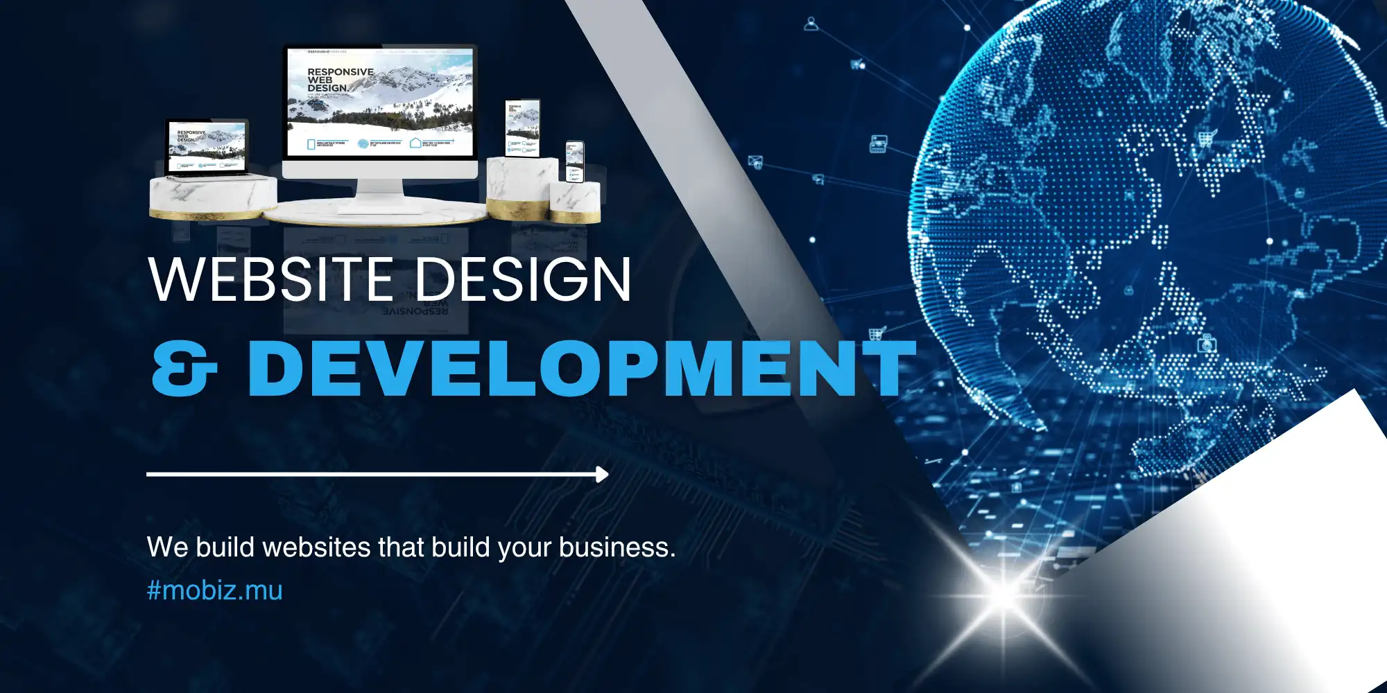 MoBiz.mu Mauritius business support and strategic solutions hero banner with executive consulting and company growth visuals